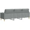 Trivietė sofa su pagalvėlėmis, šviesiai pilka, 210cm, audinys