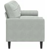 Trivietė sofa su pagalvėlėmis, šviesiai pilka, 210cm, aksomas