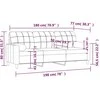 Trivietė sofa su pagalvėlėmis, šviesiai geltona, 180cm, audinys