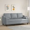 Trivietė sofa su pagalvėlėmis, šviesiai pilka, 180cm, audinys