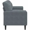 Trivietė sofa su pagalvėlėmis, tamsiai pilka, 210cm, aksomas