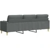 Trivietė sofa su pagalvėlėmis, tamsiai pilka, 210cm, audinys