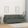 Trivietė sofa su pagalvėlėmis, tamsiai pilka, 180cm, audinys