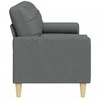 Trivietė sofa su pagalvėlėmis, tamsiai pilka, 210cm, audinys