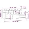 Trivietė sofa su pagalvėlėmis, tamsiai pilka, 180cm, audinys