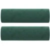 Trivietė sofa su pagalvėlėmis, tamsiai žalia, 180cm, aksomas