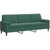 Trivietė sofa su pagalvėlėmis, tamsiai žalia, 210cm, aksomas