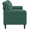 Trivietė sofa su pagalvėlėmis, tamsiai žalia, 210cm, aksomas