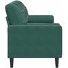 Trivietė sofa su pagalvėlėmis, tamsiai žalia, 180cm, aksomas