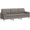 Trivietė sofa su pagalvėlėmis, taupe spalvos, 210cm, audinys