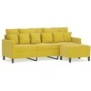 Trivietė sofa su pakoja, geltonos spalvos, 180cm, aksomas