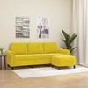 Trivietė sofa su pakoja, geltonos spalvos, 180cm, aksomas