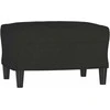Trivietė sofa su pakoja, juodos spalvos, 180cm, audinys