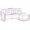 Trivietė sofa su pakoja, juodos spalvos, 180cm, dirbtinė oda