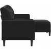 Trivietė sofa su pakoja, juodos spalvos, 180cm, aksomas