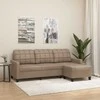 Trivietė sofa su pakoja, kapučino spalvos, 180cm, dirbtinė oda