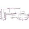 Trivietė sofa su pakoja, kapučino spalvos, 180cm, dirbtinė oda