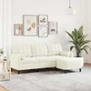 Trivietė sofa su pakoja, kreminės spalvos, 180cm, aksomas