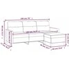Trivietė sofa su pakoja, kreminės spalvos, 180cm, audinys