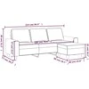 Trivietė sofa su pakoja, kreminės spalvos, 180cm, audinys
