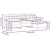Trivietė sofa su pakoja, kreminės spalvos, 210cm, audinys