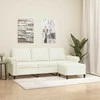 Trivietė sofa su pakoja, kreminės spalvos, 180cm, aksomas
