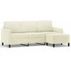 Trivietė sofa su pakoja, kreminės spalvos, 180cm, aksomas