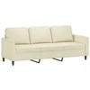 Trivietė sofa su pakoja, kreminės spalvos, 180cm, dirbtinė oda
