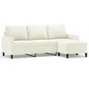 Trivietė sofa su pakoja, kreminės spalvos, 180cm, aksomas