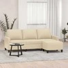 Trivietė sofa su pakoja, kreminės spalvos, 180cm, audinys