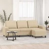 Trivietė sofa su pakoja, kreminės spalvos, 180cm, audinys