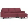 Trivietė sofa su pakoja, raudonojo vyno spalvos, 180cm, audinys