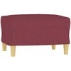 Trivietė sofa su pakoja, raudonojo vyno spalvos, 180cm, audinys