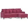 Trivietė sofa su pakoja, raudonojo vyno spalvos, 180cm, aksomas