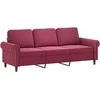 Trivietė sofa su pakoja, raudonojo vyno spalvos, 180cm, aksomas