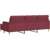 Trivietė sofa su pakoja, raudonojo vyno spalvos, 210cm, audinys