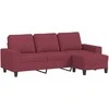 Trivietė sofa su pakoja, raudonojo vyno spalvos, 180cm, audinys