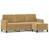 Trivietė sofa su pakoja, rudos spalvos, 180cm, aksomas