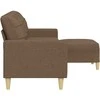 Trivietė sofa su pakoja, rudos spalvos, 210cm, audinys