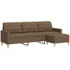 Trivietė sofa su pakoja, rudos spalvos, 210cm, audinys