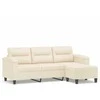 Trivietė sofa su pakoja, smėlio, 180cm, mikropluošto audinys