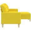 Trivietė sofa su pakoja, šviesiai geltona, 210cm, audinys