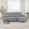 Trivietė sofa su pakoja, šviesiai pilka, 180cm, audinys