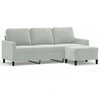 Trivietė sofa su pakoja, šviesiai pilka, 180cm, aksomas