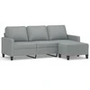 Trivietė sofa su pakoja, šviesiai pilka, 180cm, audinys