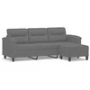 Trivietė sofa su pakoja, tamsiai pilka, 180cm, audinys