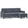 Trivietė sofa su pakoja, tamsiai pilkos spalvos, 180cm, aksomas