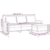 Trivietė sofa su pakoja, tamsiai pilkos spalvos, 180cm, audinys