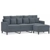 Trivietė sofa su pakoja, tamsiai pilkos spalvos, 180cm, aksomas