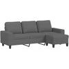 Trivietė sofa su pakoja, tamsiai pilkos spalvos, 180cm, audinys